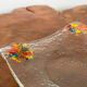 Art glass tea light holders or plates, fused glass with bright rainbow colours
