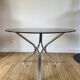 Dining / living table in chrome and smoked glass design 70s