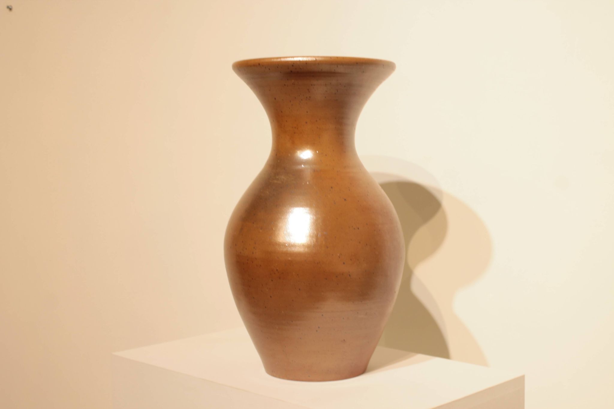 Important vase en grès irisé