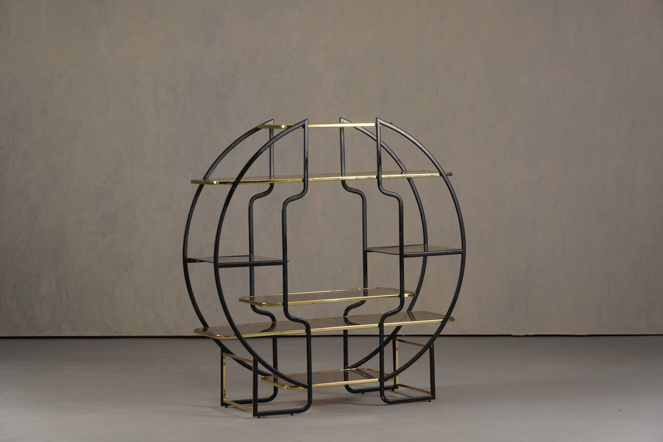 Vintage Hollywood Regency etagere shelf, Italy 1970s