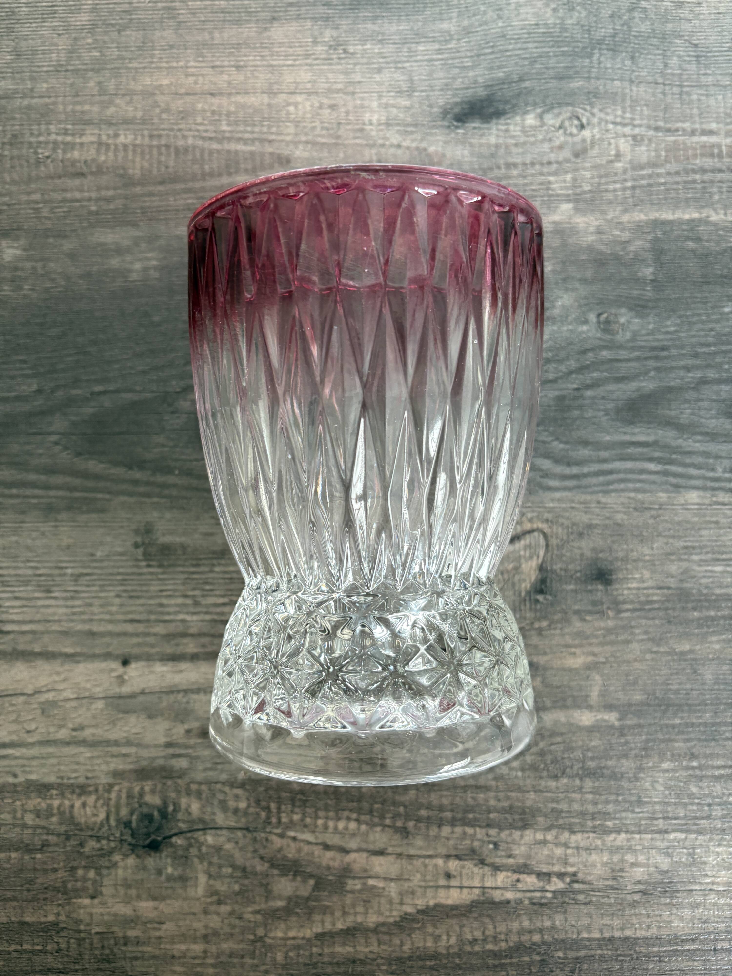 Art Deco vase in cut glass Ruby & Diamond