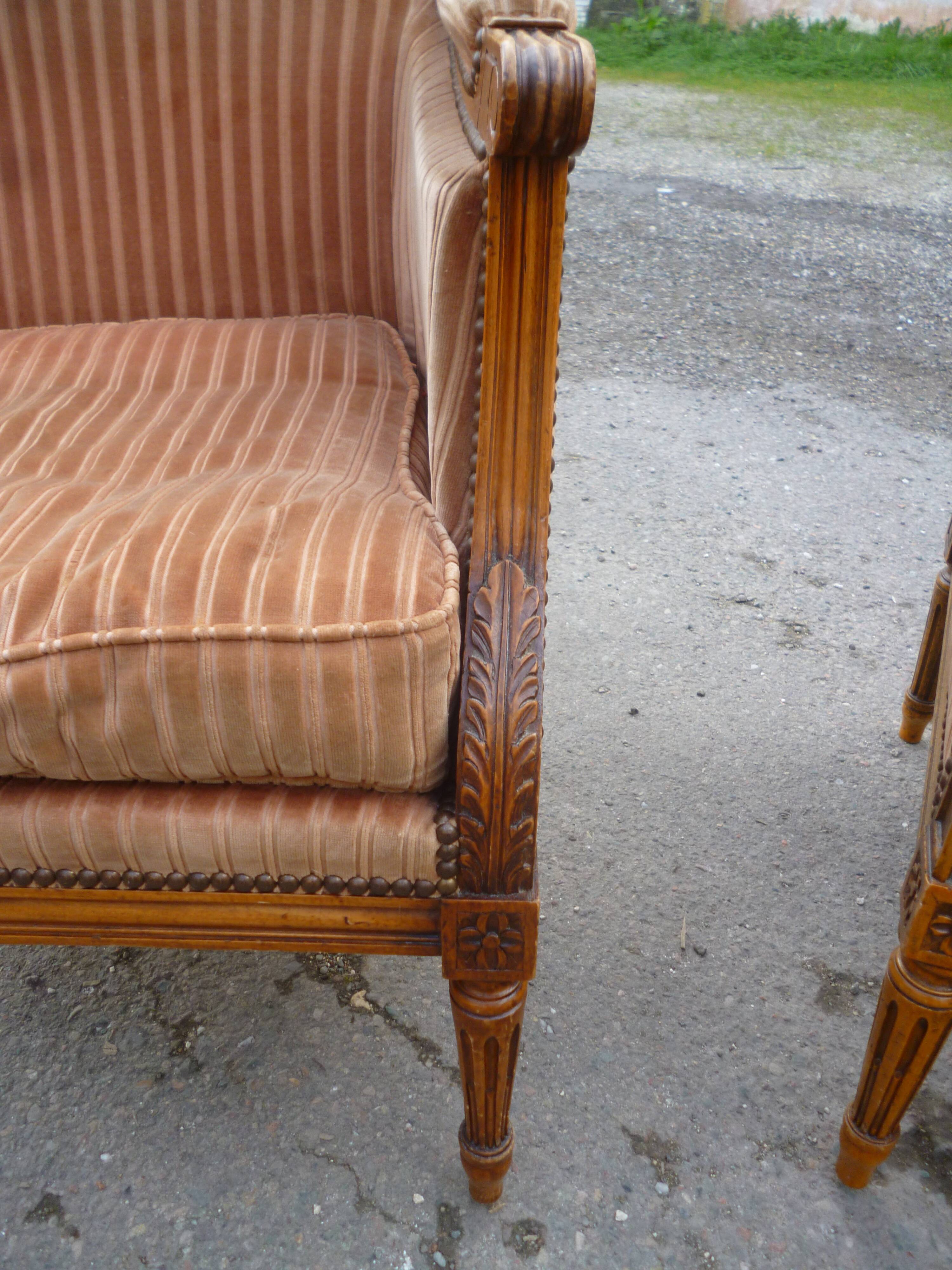 Pair of Louis XVI style armchairs