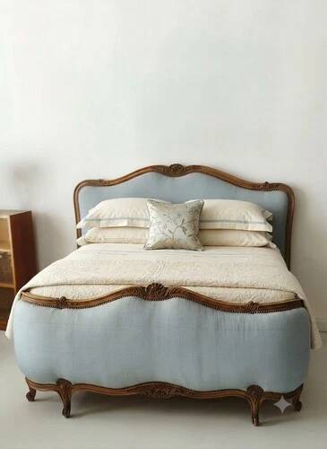 Antique French Louis XV Bed Demi Corbeille Double