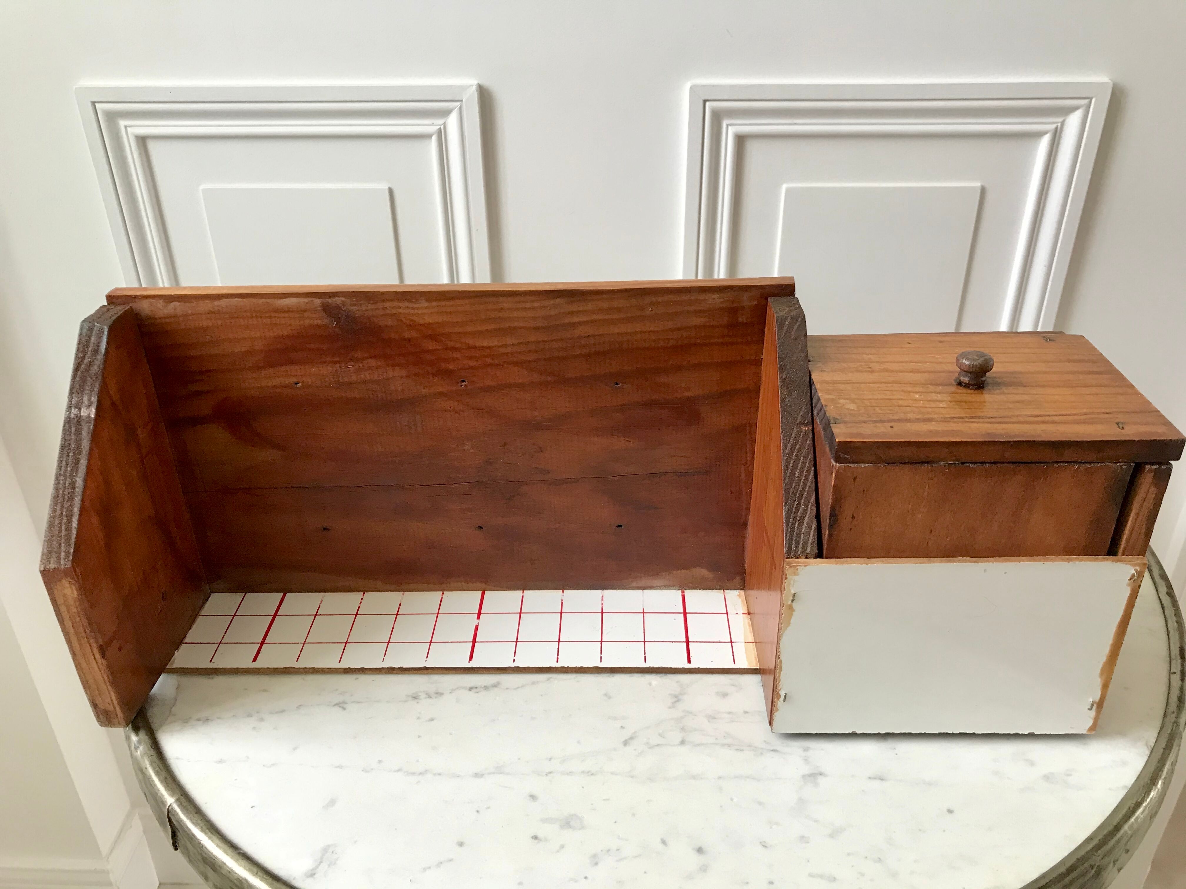 Vintage pine coffee kitchen shelf 70s