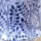 Blue and White Lacquered Ceramic Vase by Laveno Chinoiserie Style, Italy