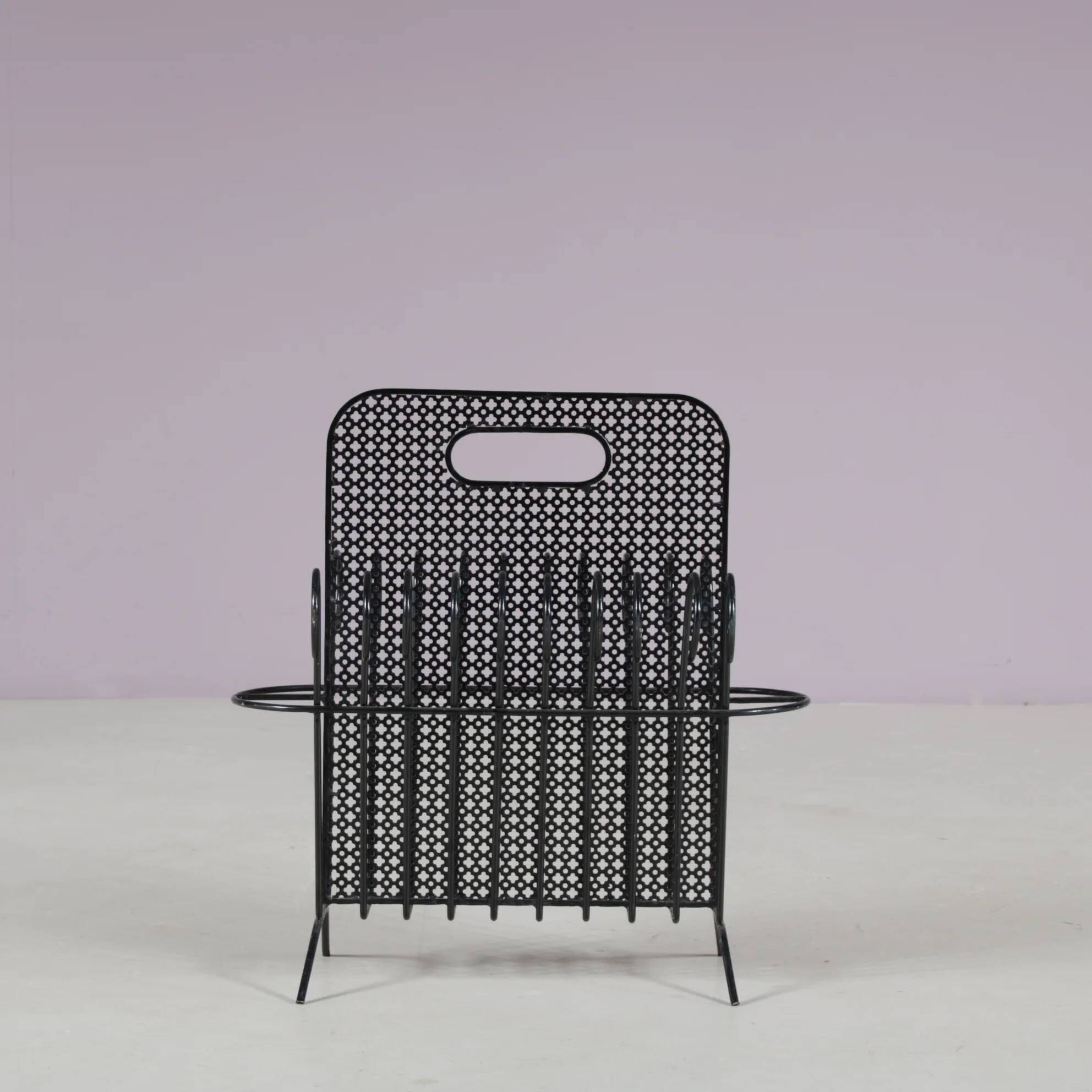 1950s “Cap d’ail” magazine rack by Mathieu Matégot for Atelier Matégot, France