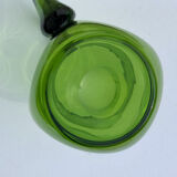 Green water jug in blown glass