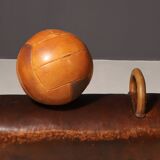 Large Vintage Leather Medicine Ball