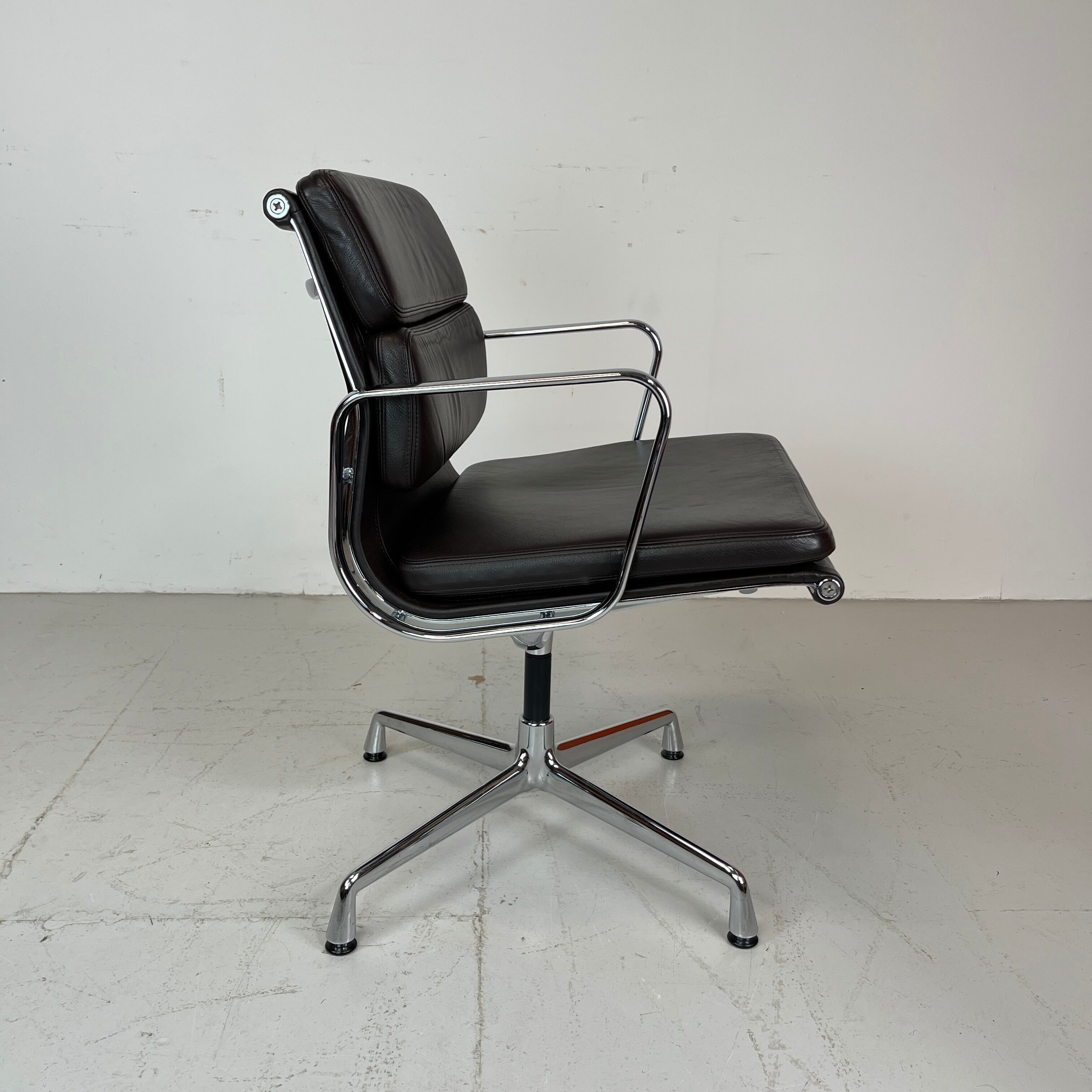 Eames Vitra for Herman Miller brown leather Soft Pad Group chair