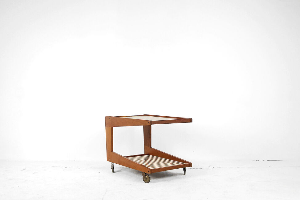 Cart bar teak with pattern maze 1960 s