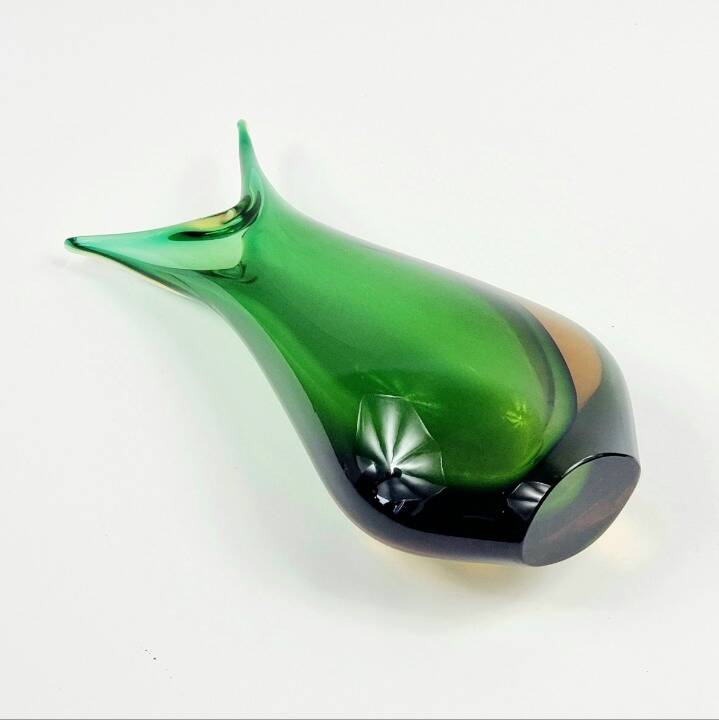 Large Mid-Century Sommerso Murano Glass Vase by F. Poli for Seguso, 1970s