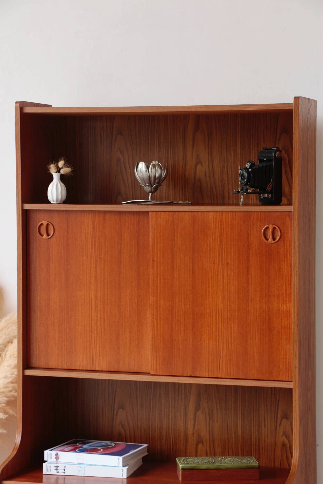 Vintage Scandinavian teak bookshelf – 1960s