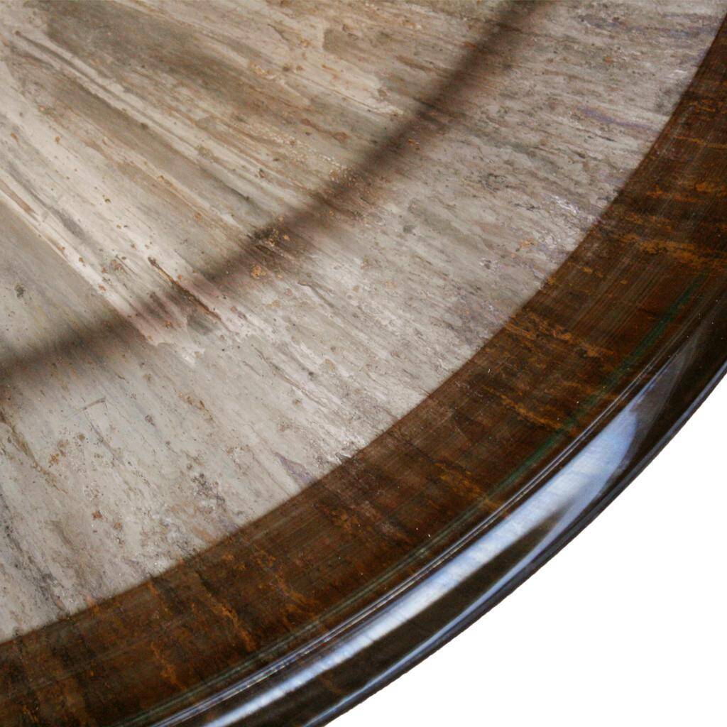 Miroir rond concave sculptural contemporain en brun, fabriqué en France