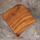 Brutalist stool in solid elm, French work from the 1960s
