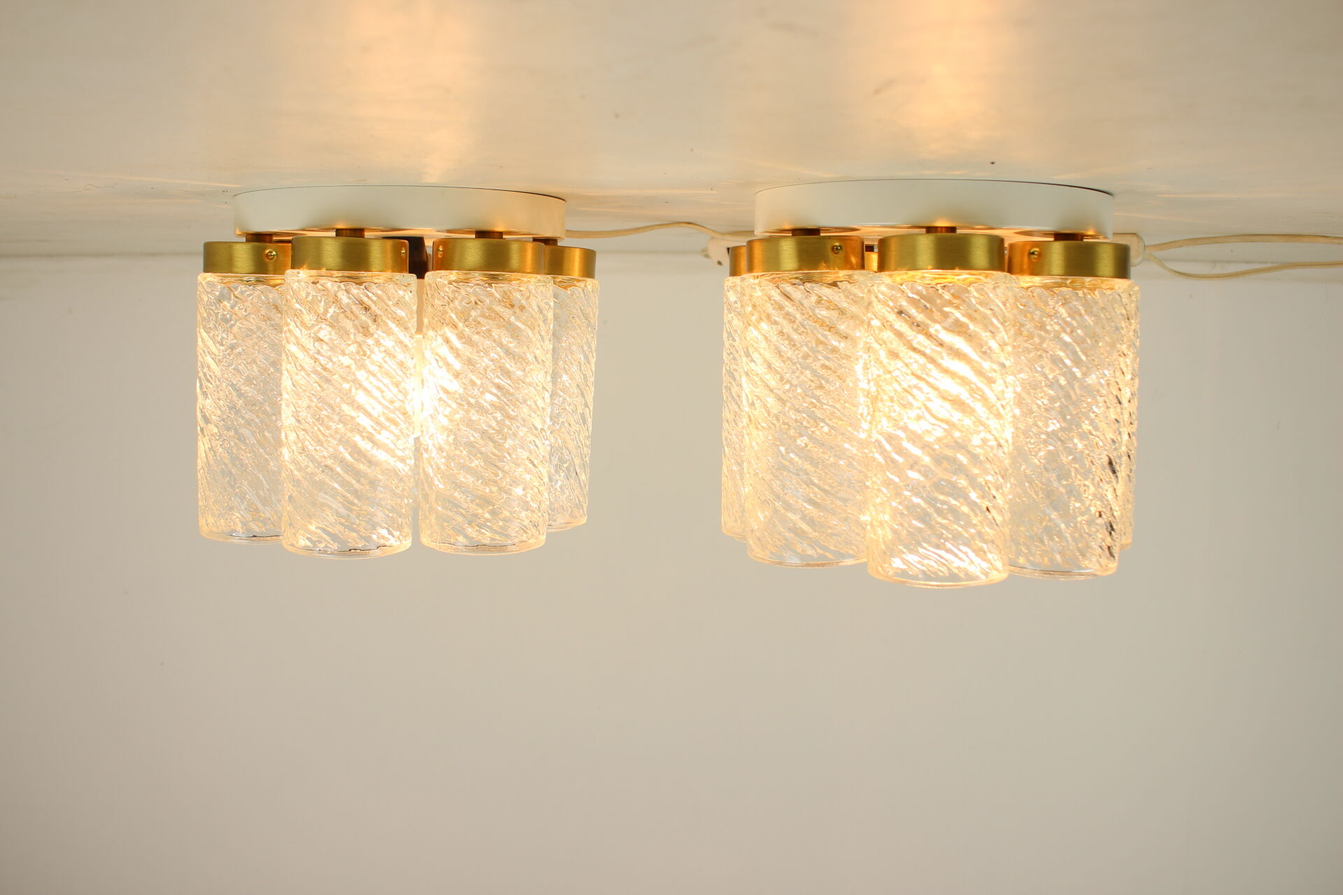 Pair of Midcentury Ceiling Lamps,Napako, 1970s