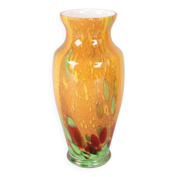 La Rochere glass paste vase, signed