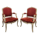 Paire de fauteuils cabriolets rouges de style Louis XV