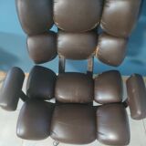 Fauteuil de barbier / bureau pivotant 1960 cuir et chrome