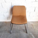 Fauteuil et chaise de bureau vintage Steelcase Strafor en métal chromé années 70