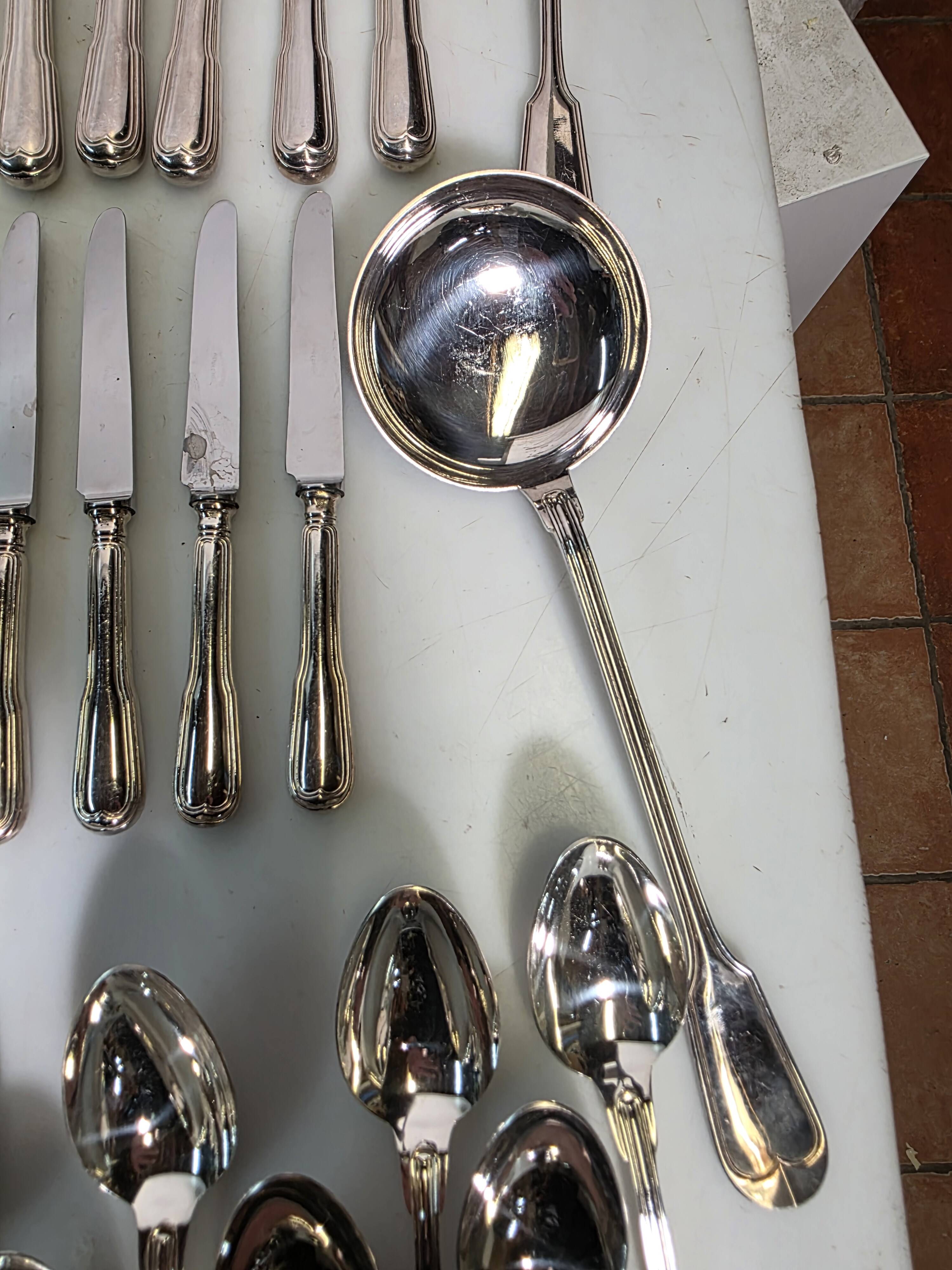 Boulenger silver-plated cutlery set, 86 pieces, hallmark 100.