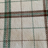 Green and brown checkered tablecloth Selency x Monoprix Croisé Laroche