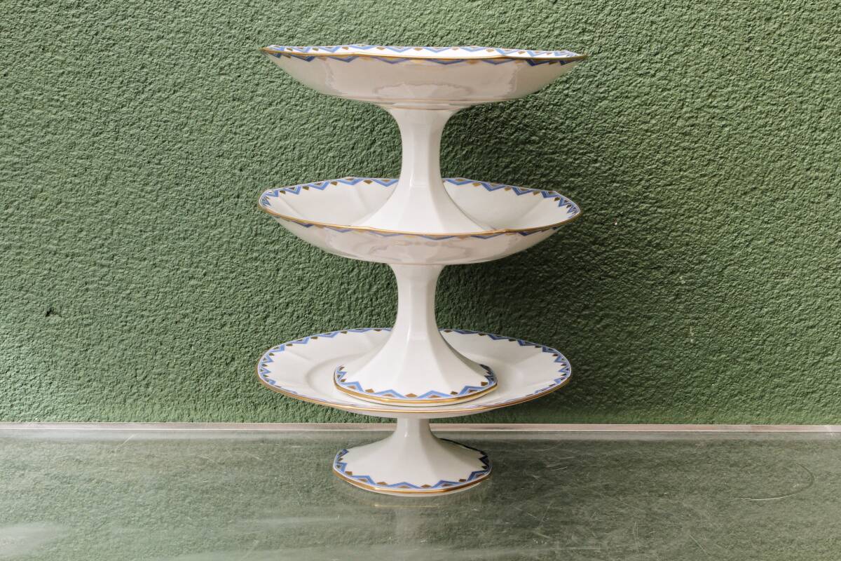 Set of 3 Art Deco compotes Balleroy Frères, Limoges