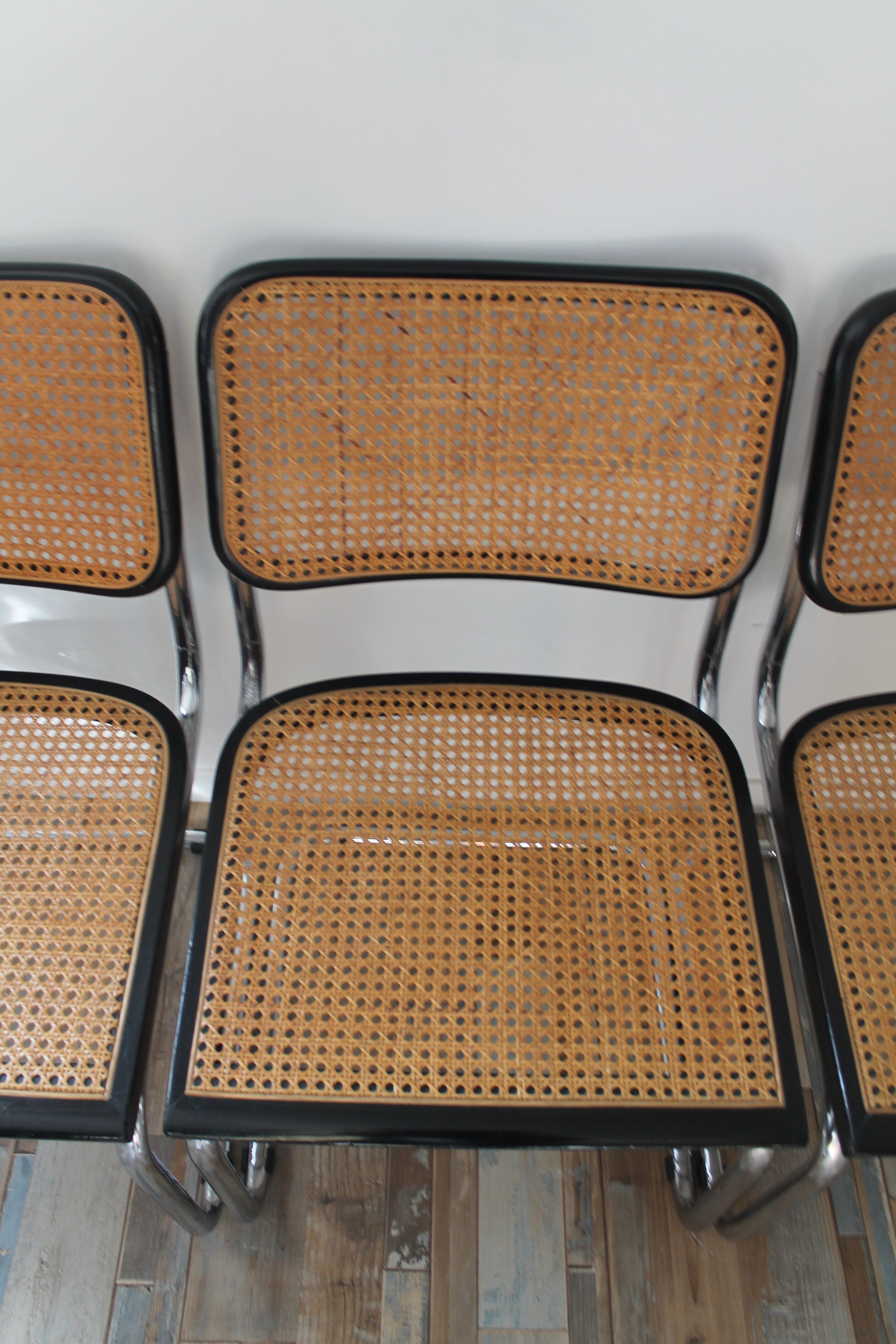 Lot de 4 chaises Cesca B32 par Marcel Breuer