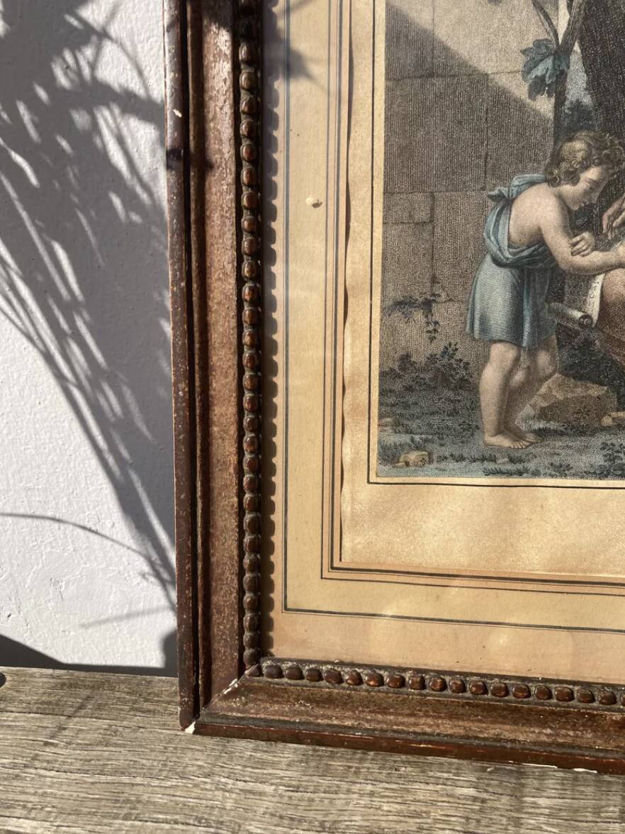 Gravure cadre doré Louis XVI