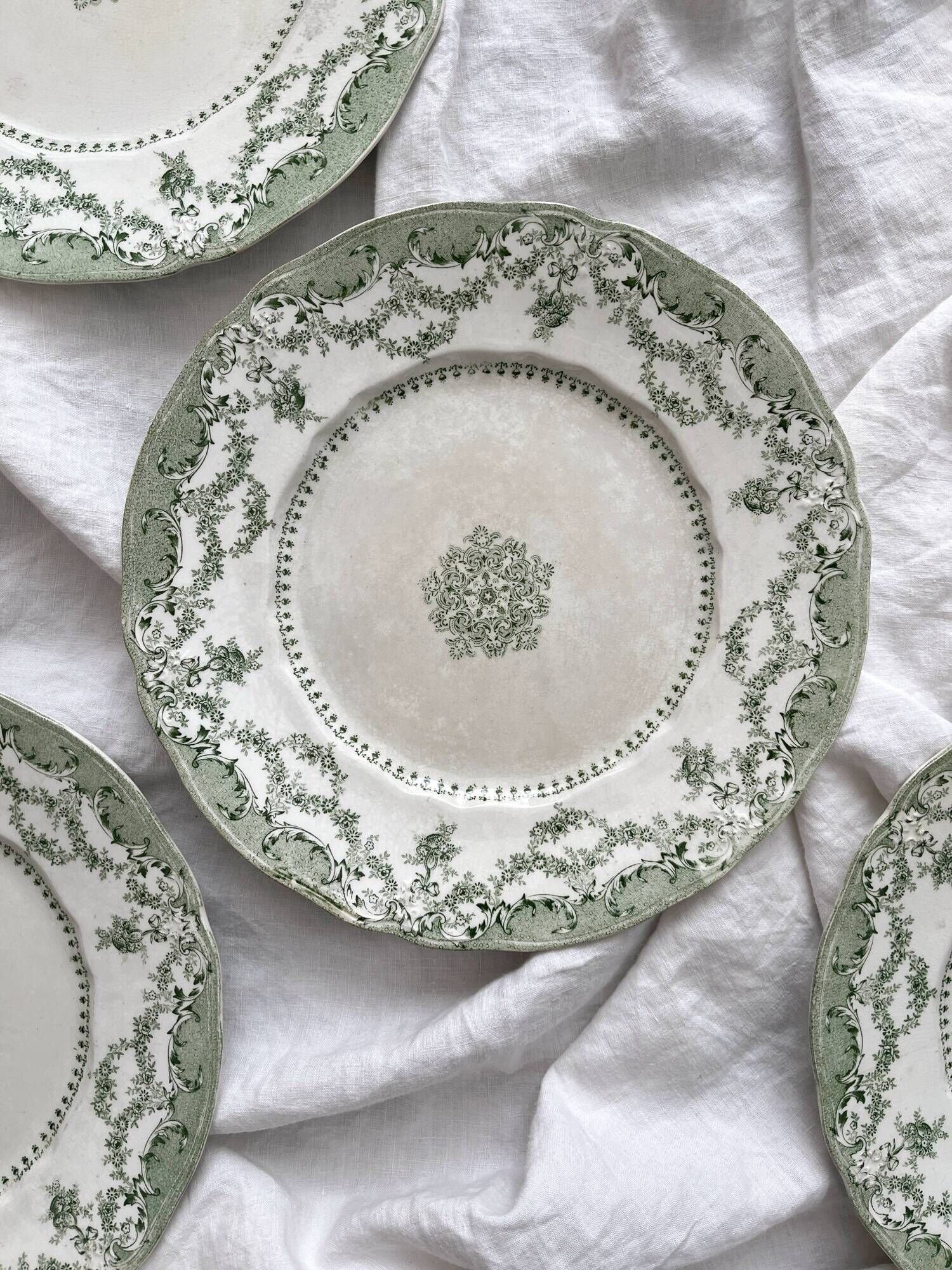 6 Ridgway Staffordshire "Como" English Ironstone Dinner Plates
