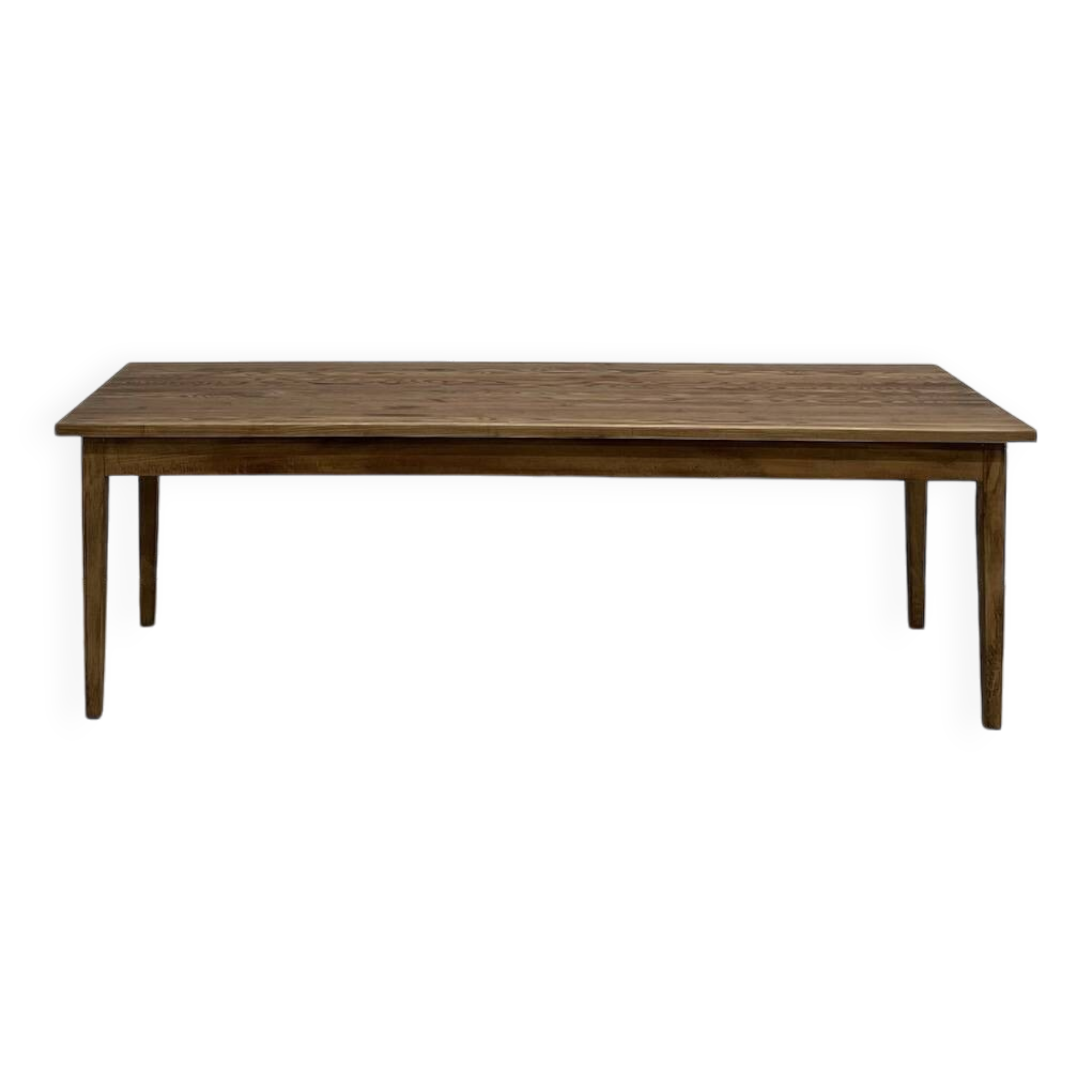 Farmhouse table with spindle legs in solid beech and ash