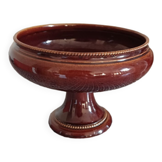 Fruit basket on porcelain stand, color: brown . l: 20 cm and h: 16 cm