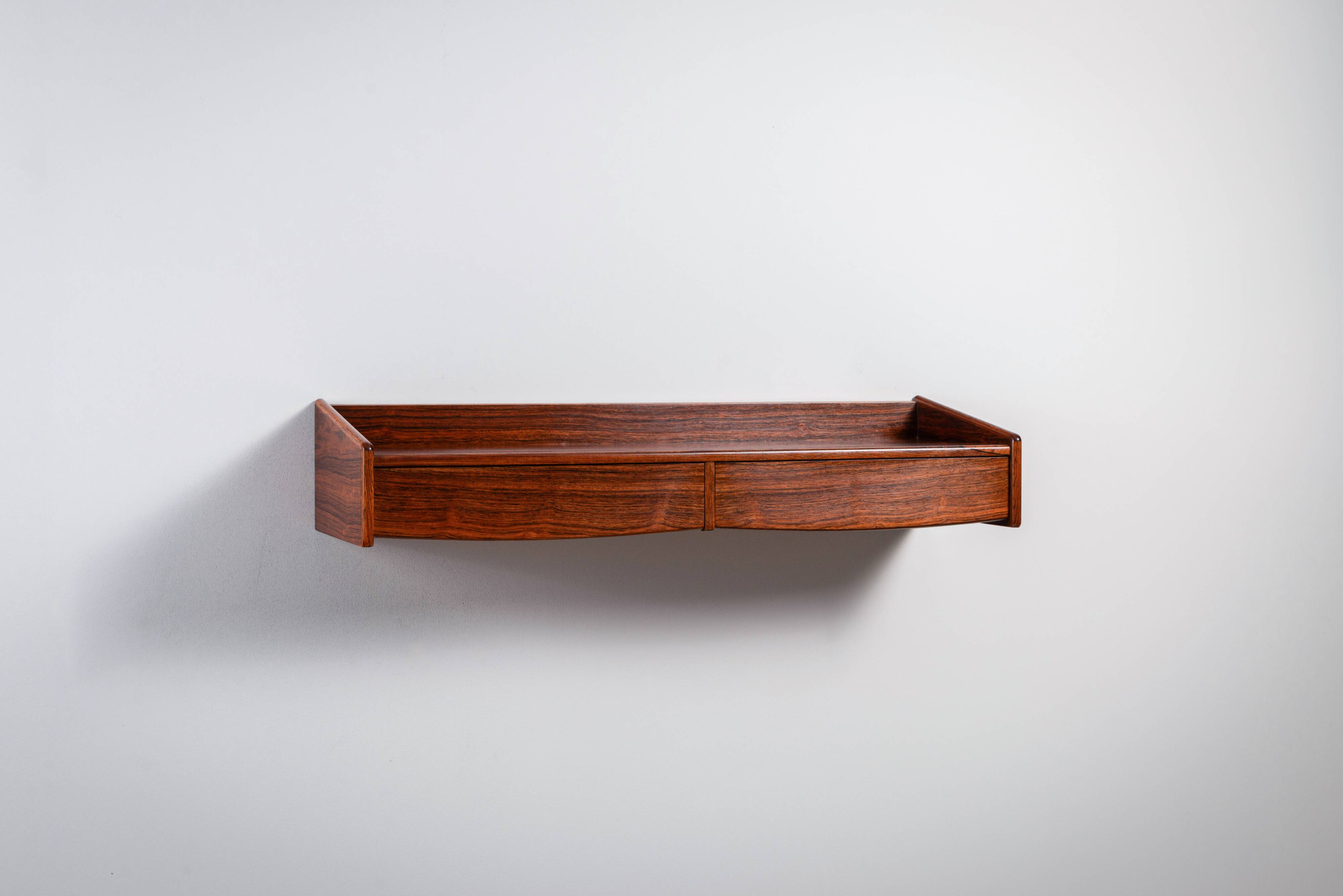 Rosewood wall console with two drawers