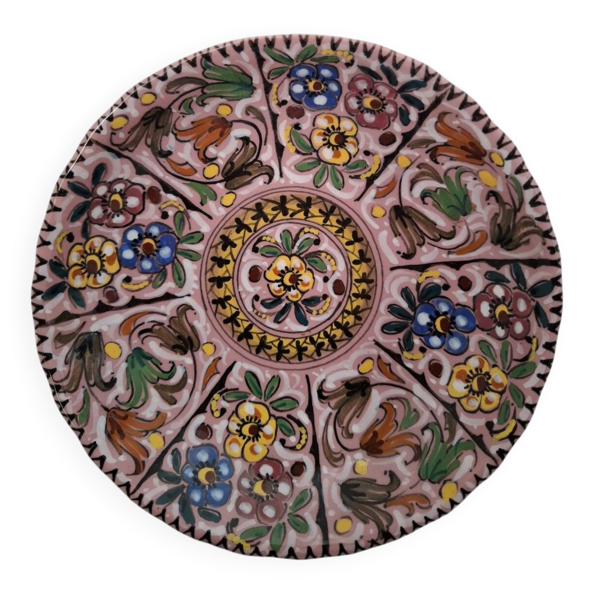 Decorative floral plate signed