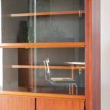 Teak and glass display cabinet, stamped "Seigneur", Scandinavian design, 1960