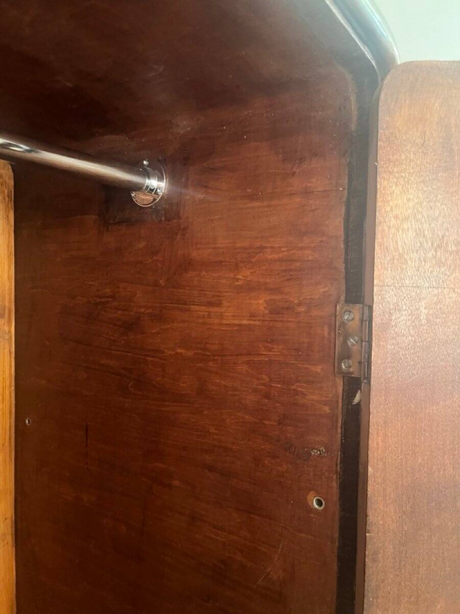 Bauhaus Wardrobe in Palisander Optic, Steel Tube and Chrome, Germany, 1930s