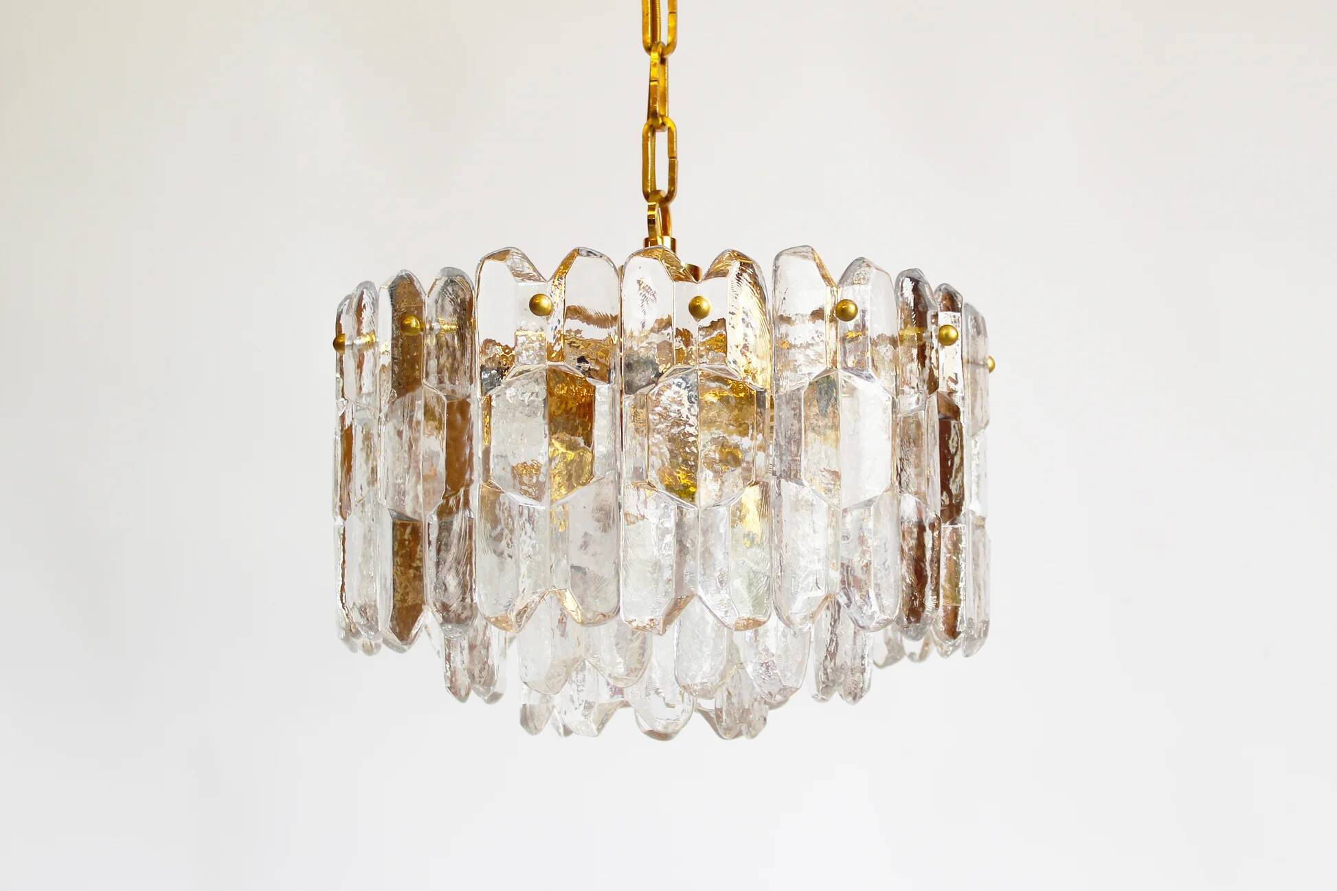 Murano glass and brass 'Palazzo' chandelier by Kalmar