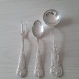 Silver metal service cutlery
