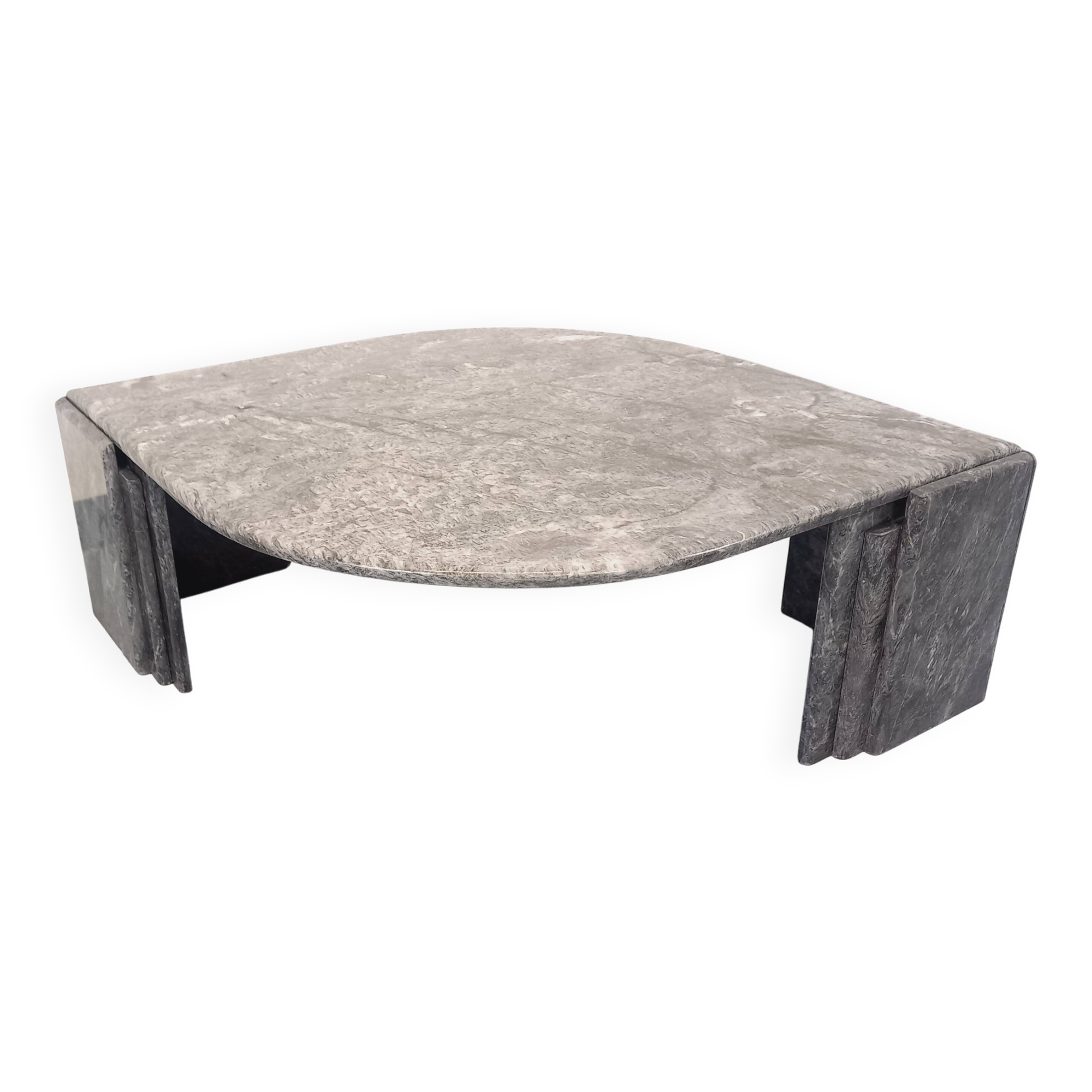 Vintage grey marble coffee table from the 1970s.