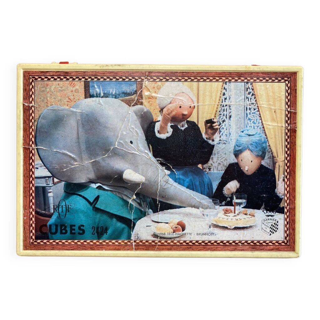 Boîte De 24 Cubes Anciens – Caroline, Pierre Probst, Télé Hachette, Garnier, Cornil – Collection Vintage