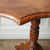 Table console tripode "violon" en noyer blond