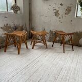 Set 3 rattan stools
