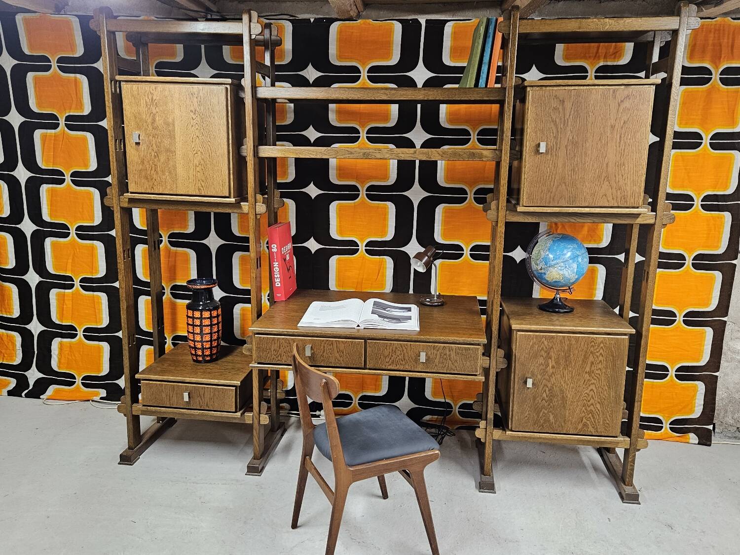 Vintage modular furniture 1970" library desk