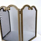 Antique brass fire screen 75x38cm fireplace protection screen