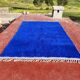 Large Beni Ouarain Berber rug in Majorelle blue, 300x200 cm – thick wool