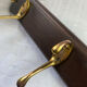 Wooden coat rack with double brass hooks