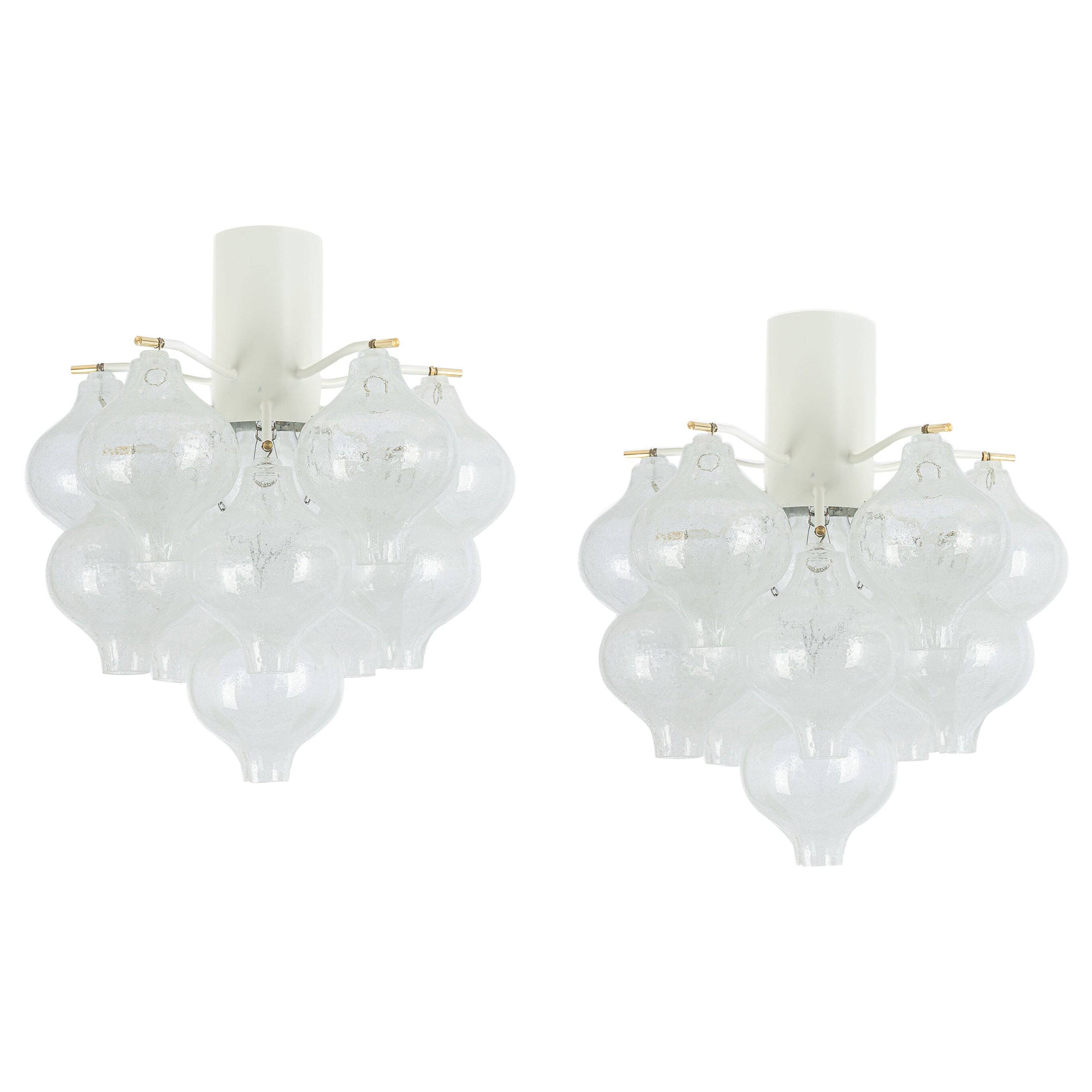 1 of 2 Small Tulipan Glass Wall Light by Kalmar, Austria, 1960s