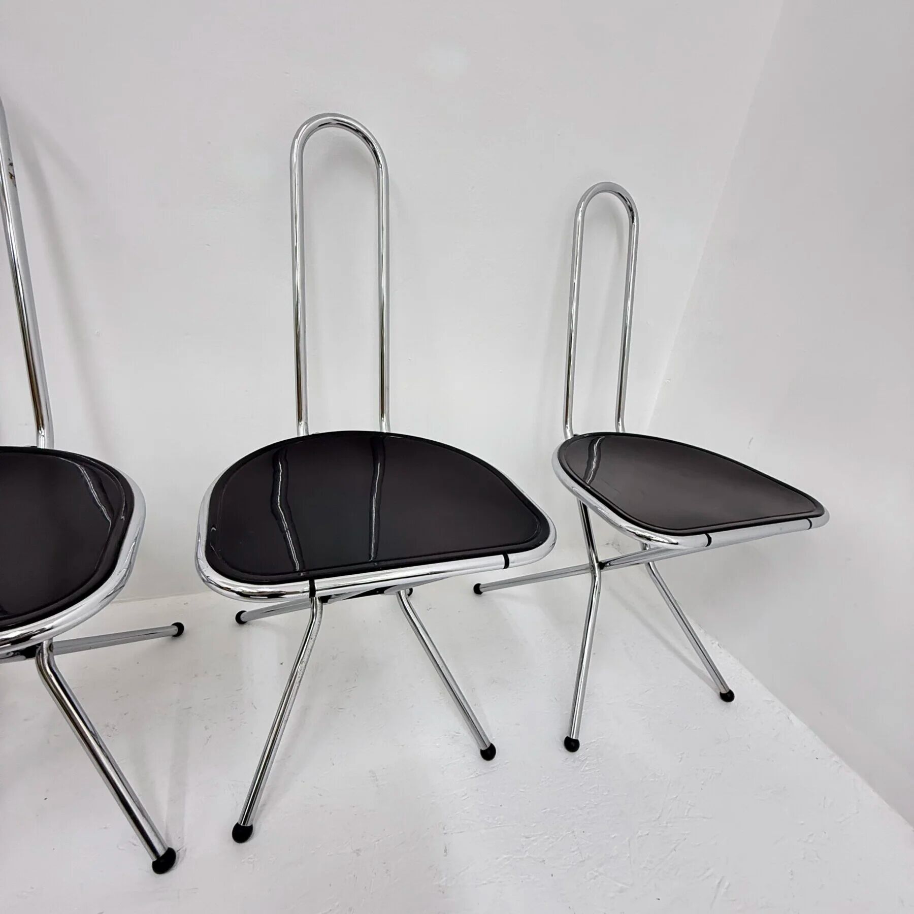 Set of 4 postmodern folding chairs by Niels Gammelgaard for Ikea, 1980s