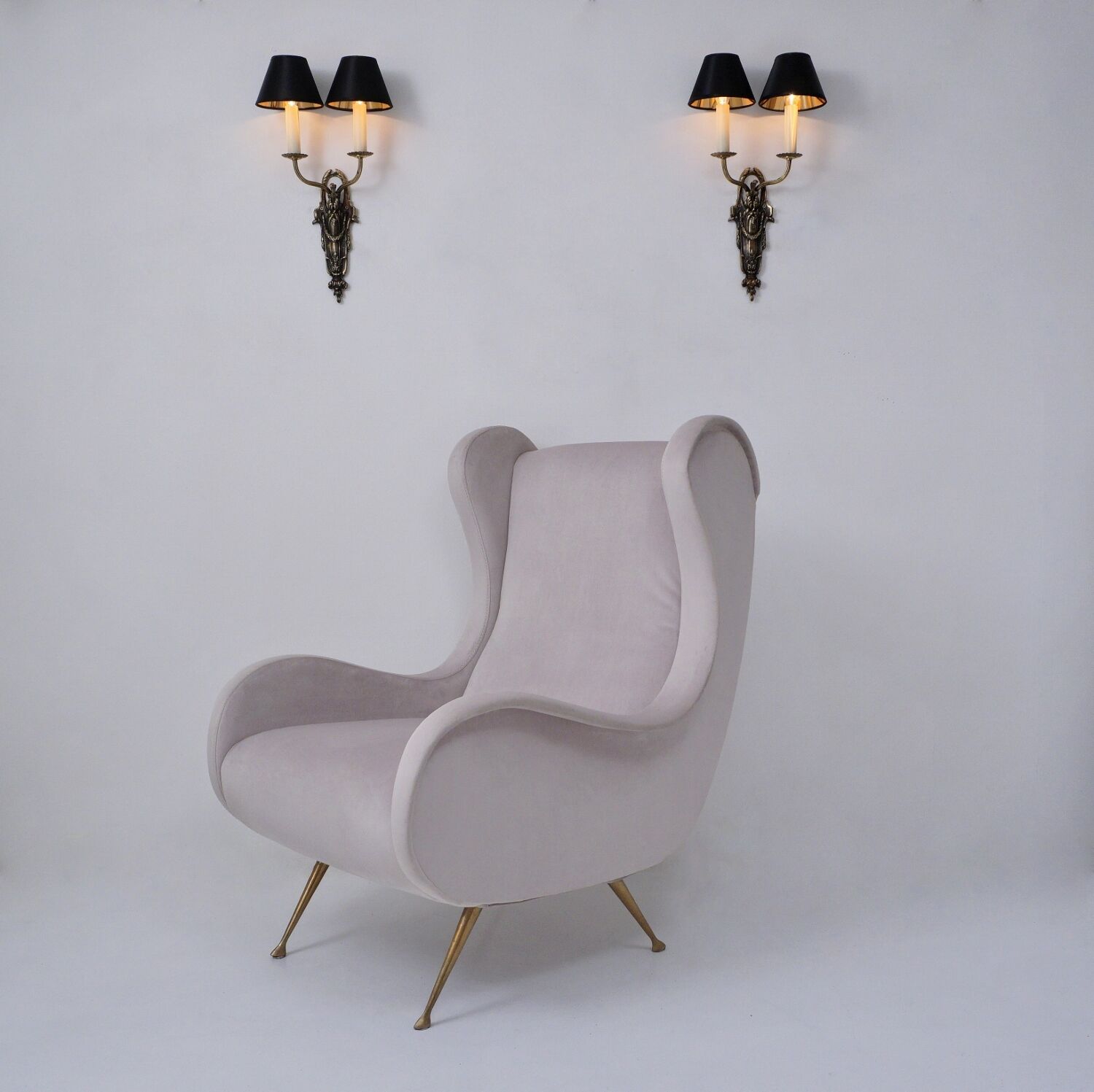 Pair antique sconces wall lights LB Deposé Leboullanger Freres, gilt bronze, 1900 ca, French