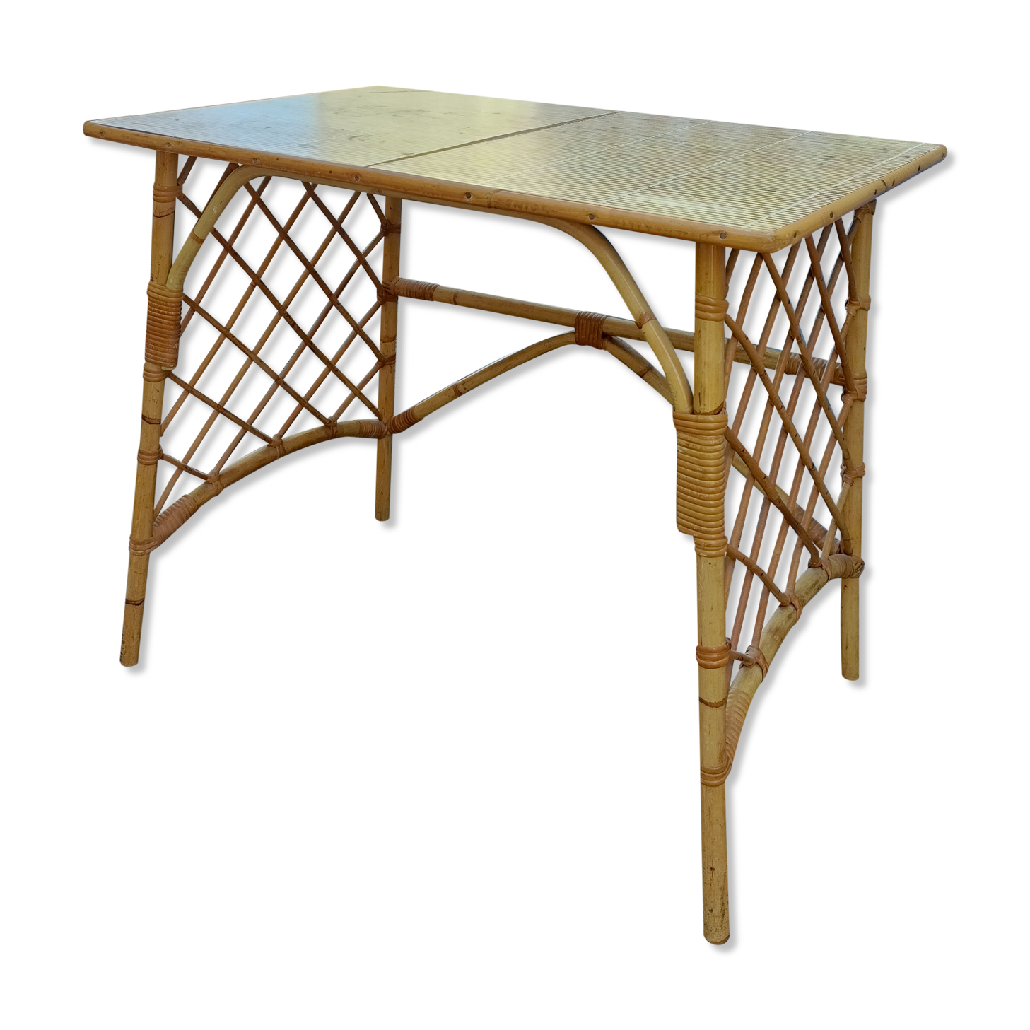 Desk in vintage rattan XXeme