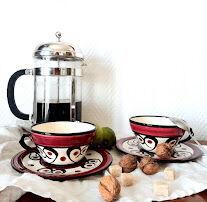 Pair of earthenware cups Saint Jean de Bretagne